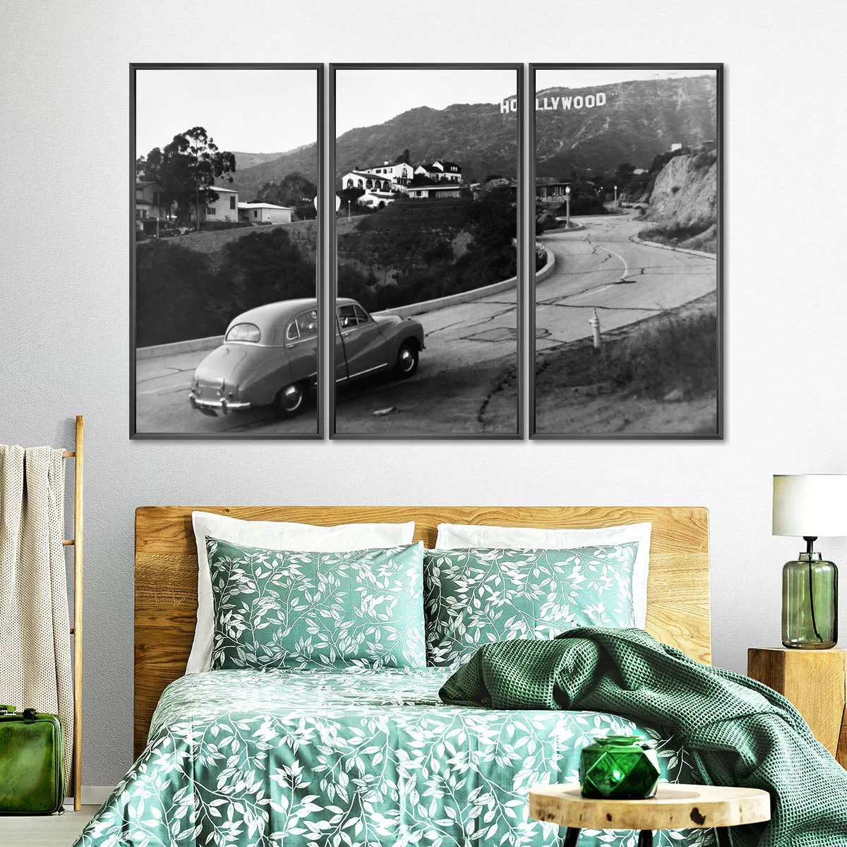 1950s Austin Car Driving Up Hollywood Hills Wall Art