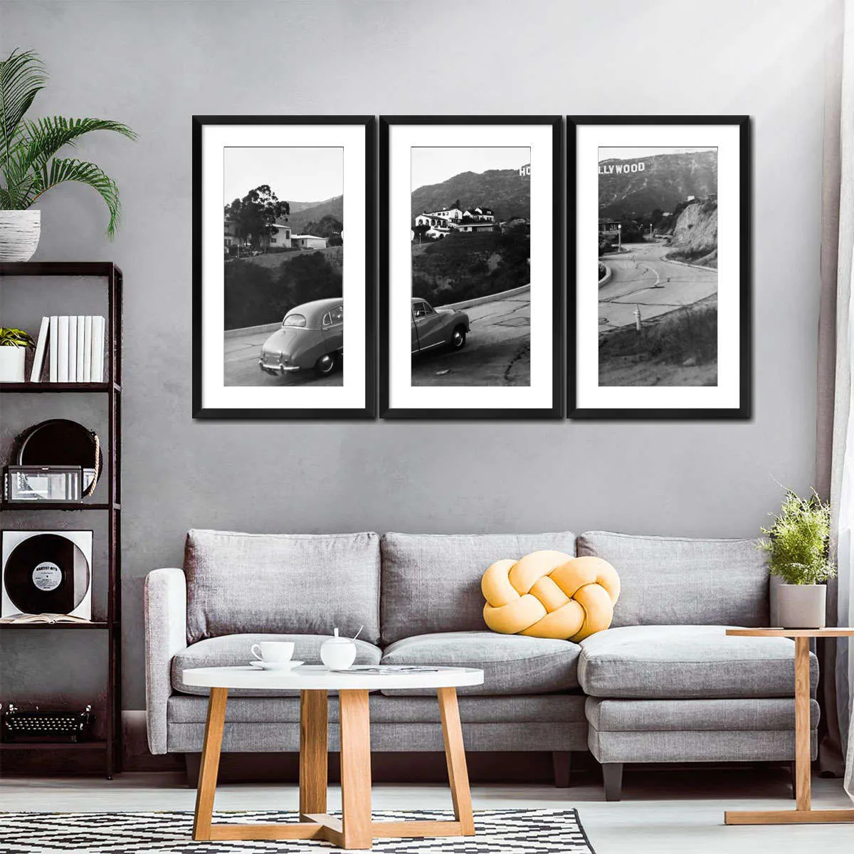 1950s Austin Car Driving Up Hollywood Hills Wall Art