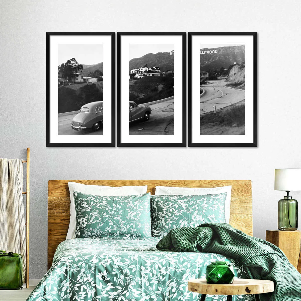 1950s Austin Car Driving Up Hollywood Hills Wall Art