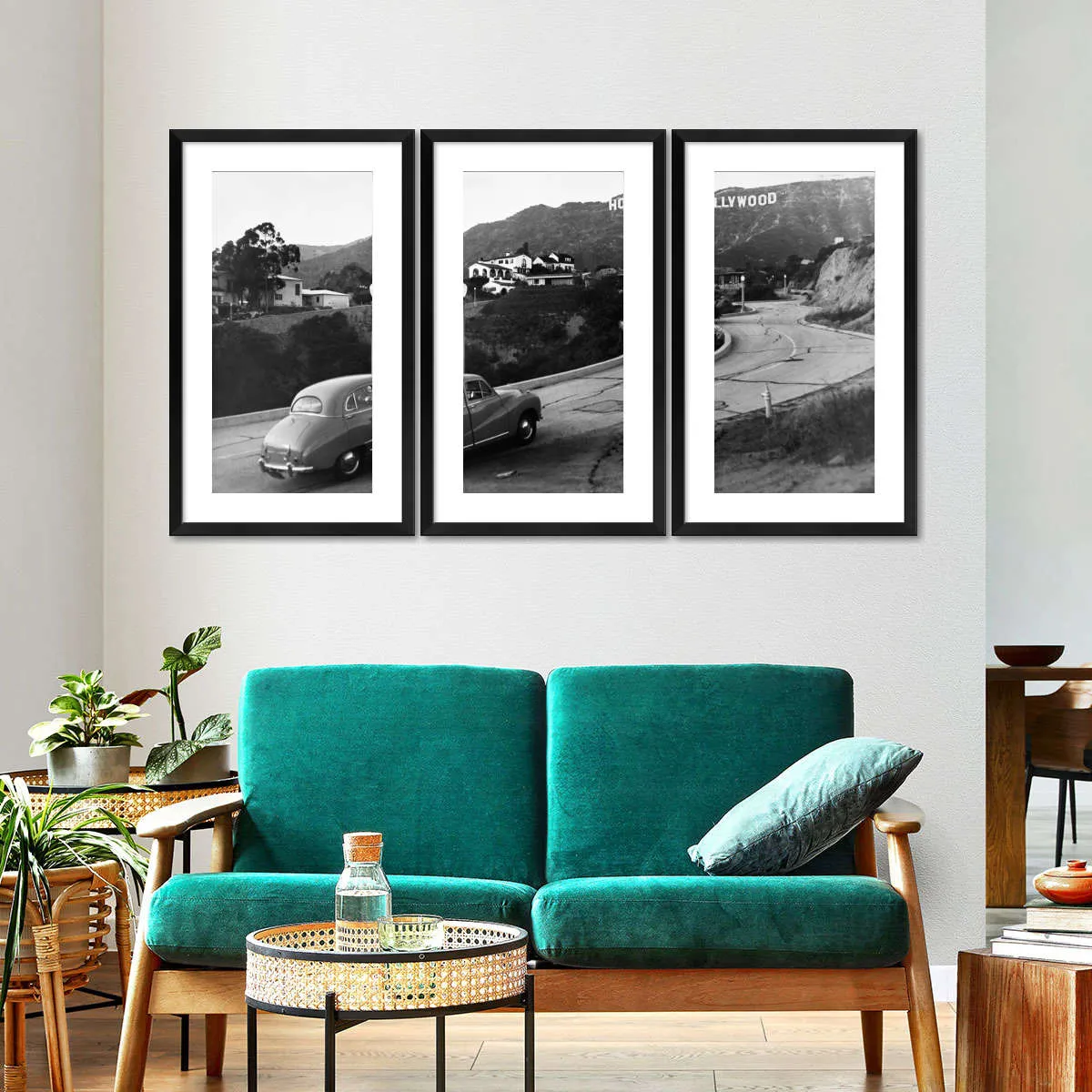 1950s Austin Car Driving Up Hollywood Hills Wall Art