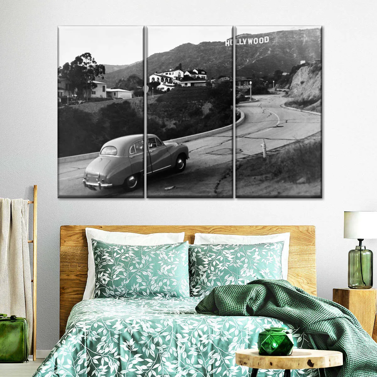 1950s Austin Car Driving Up Hollywood Hills Wall Art