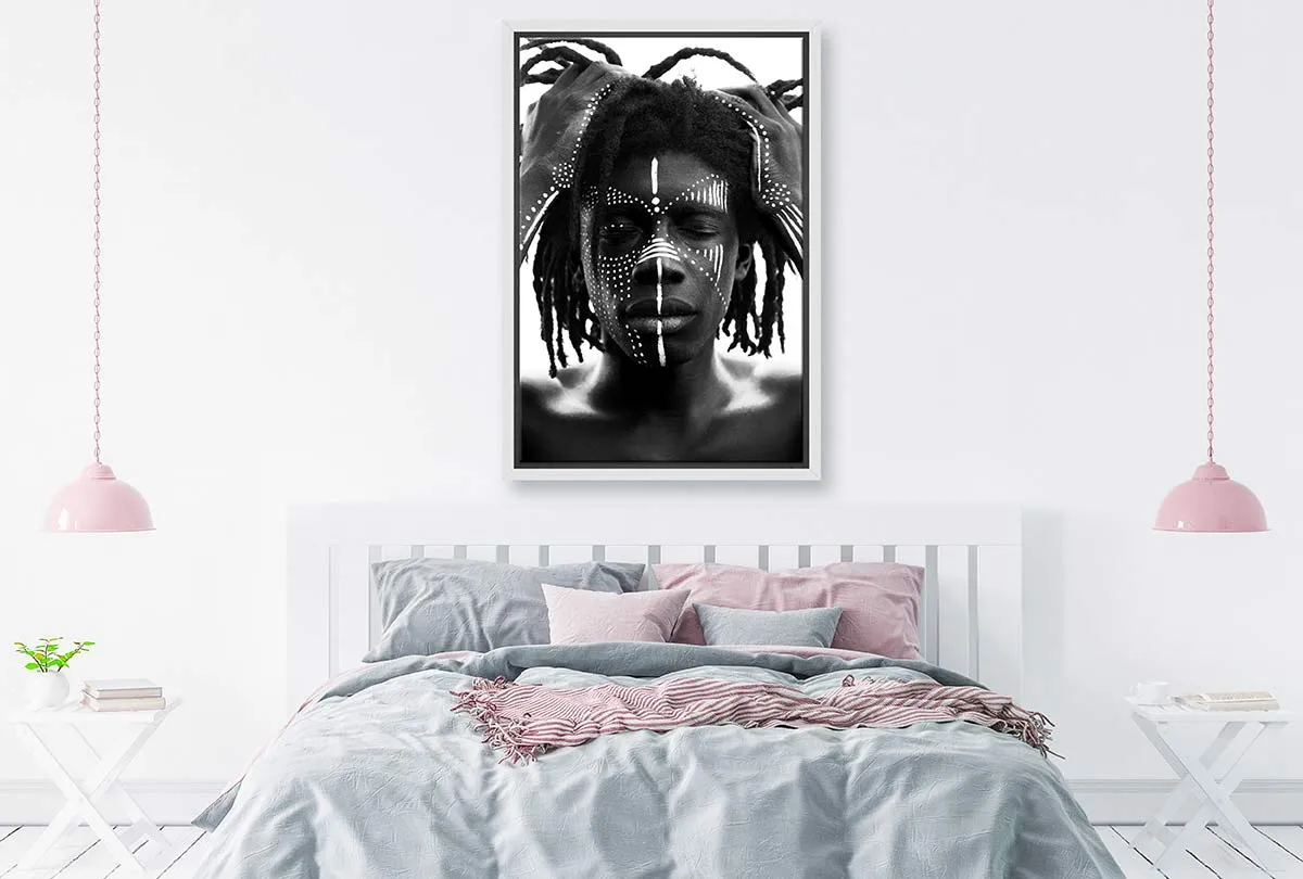 African with Traditional Face Paint | Canvas Wall Art Print