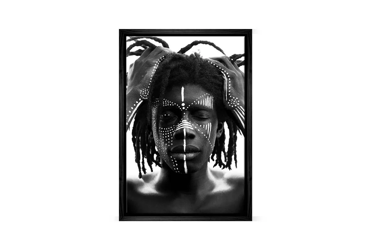 African with Traditional Face Paint | Canvas Wall Art Print
