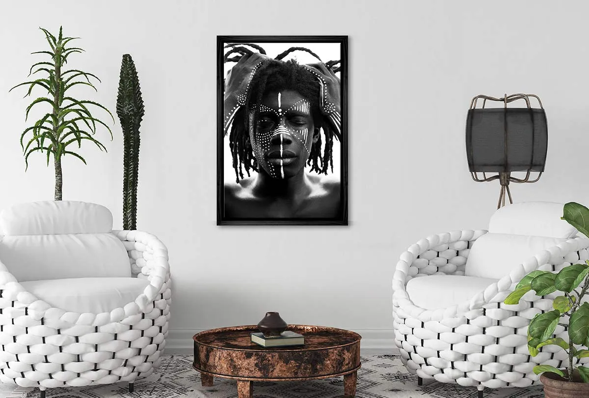 African with Traditional Face Paint | Canvas Wall Art Print
