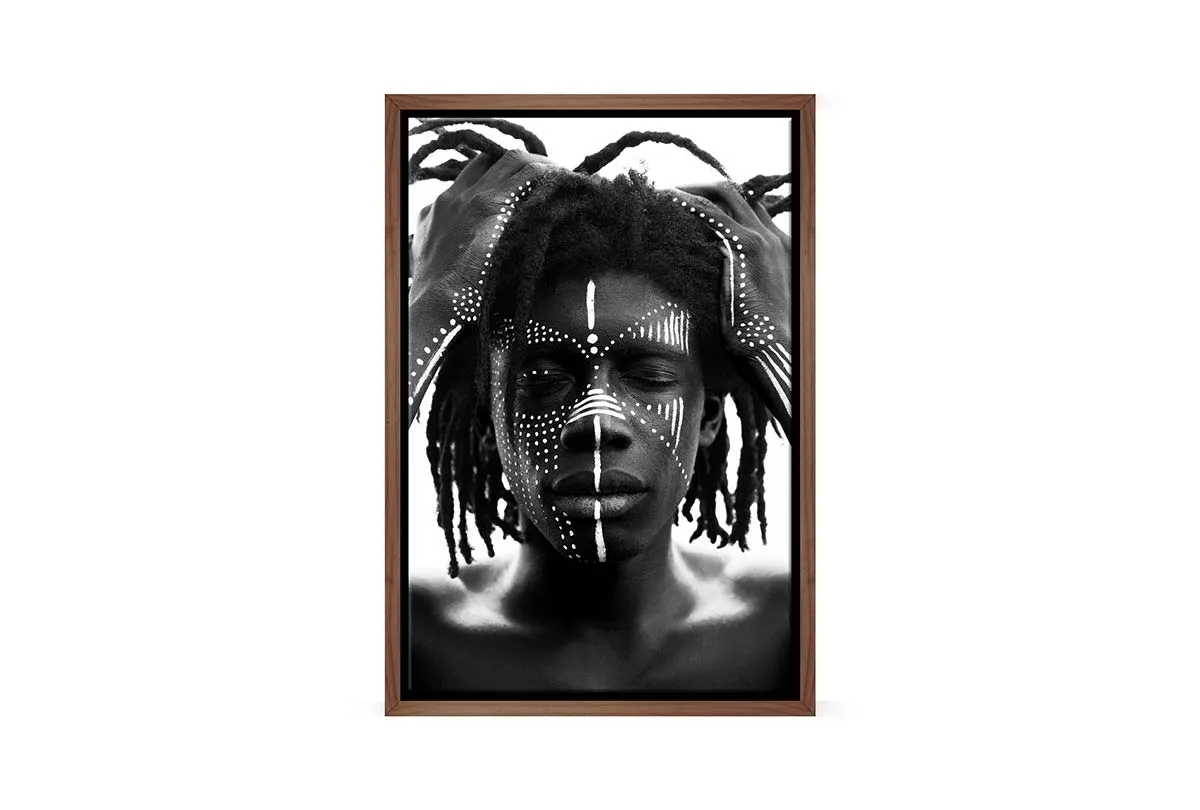 African with Traditional Face Paint | Canvas Wall Art Print
