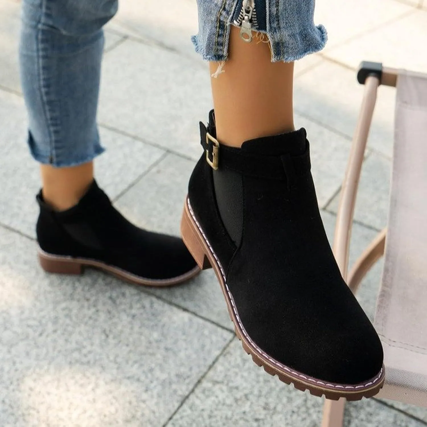 Ankle Boots for Women Womens Boots Mid Calf Boots Winter Fashion Casual Chunky Low Heel Short Round Toe Ankle Boots