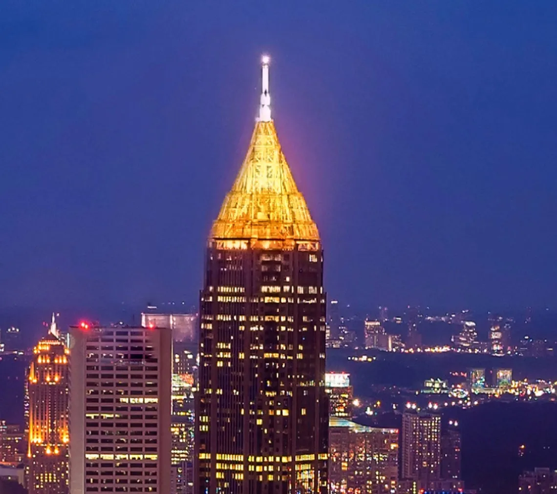 Atlanta Brite Night Skyline on Canvas