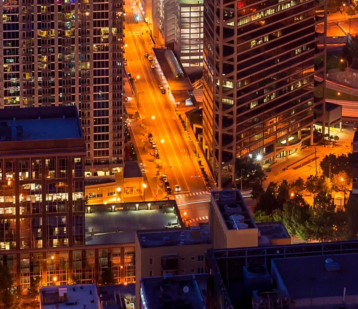 Atlanta Brite Night Skyline on Canvas
