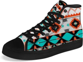 Aztec High Top Canvas Shoes for Men Women Native American High Top Sneakers Lace Up Casual Shoes Gifts for Dad Mom