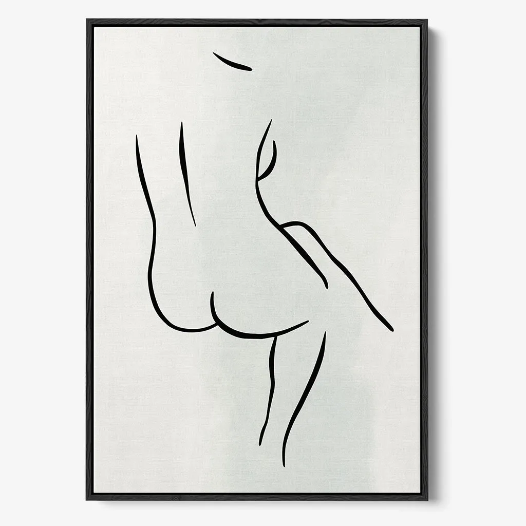 Back Body Lines Framed Canvas