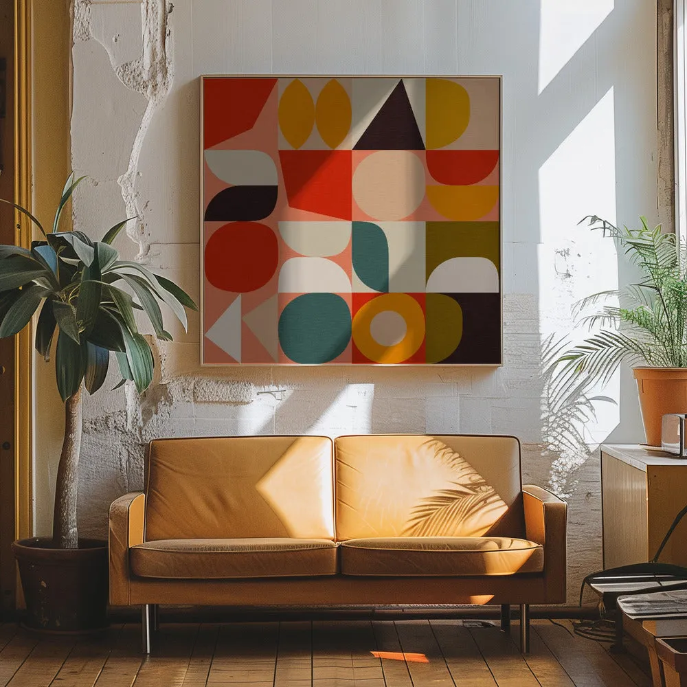 Bauhaus New 4 - Square Stretched Canvas, Poster or Fine Art Print