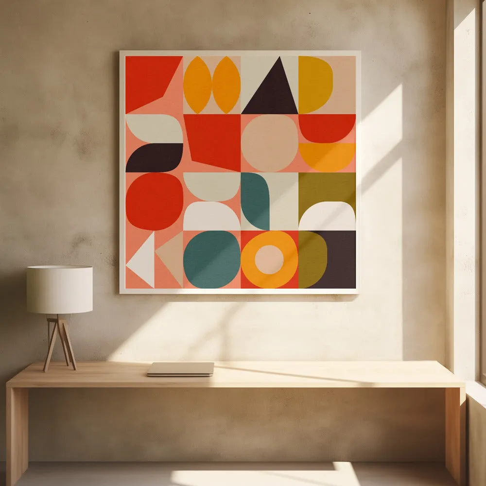 Bauhaus New 4 - Square Stretched Canvas, Poster or Fine Art Print