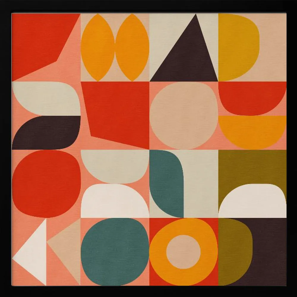 Bauhaus New 4 - Square Stretched Canvas, Poster or Fine Art Print