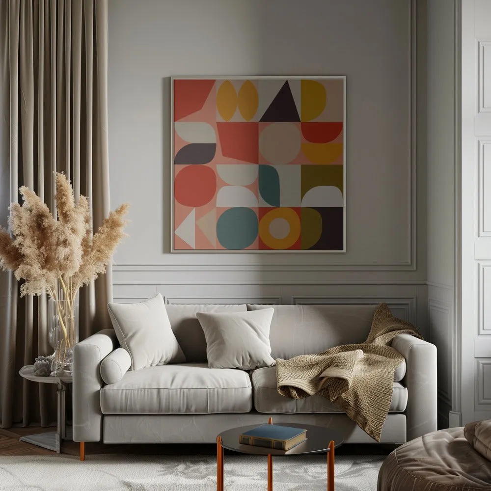 Bauhaus New 4 - Square Stretched Canvas, Poster or Fine Art Print