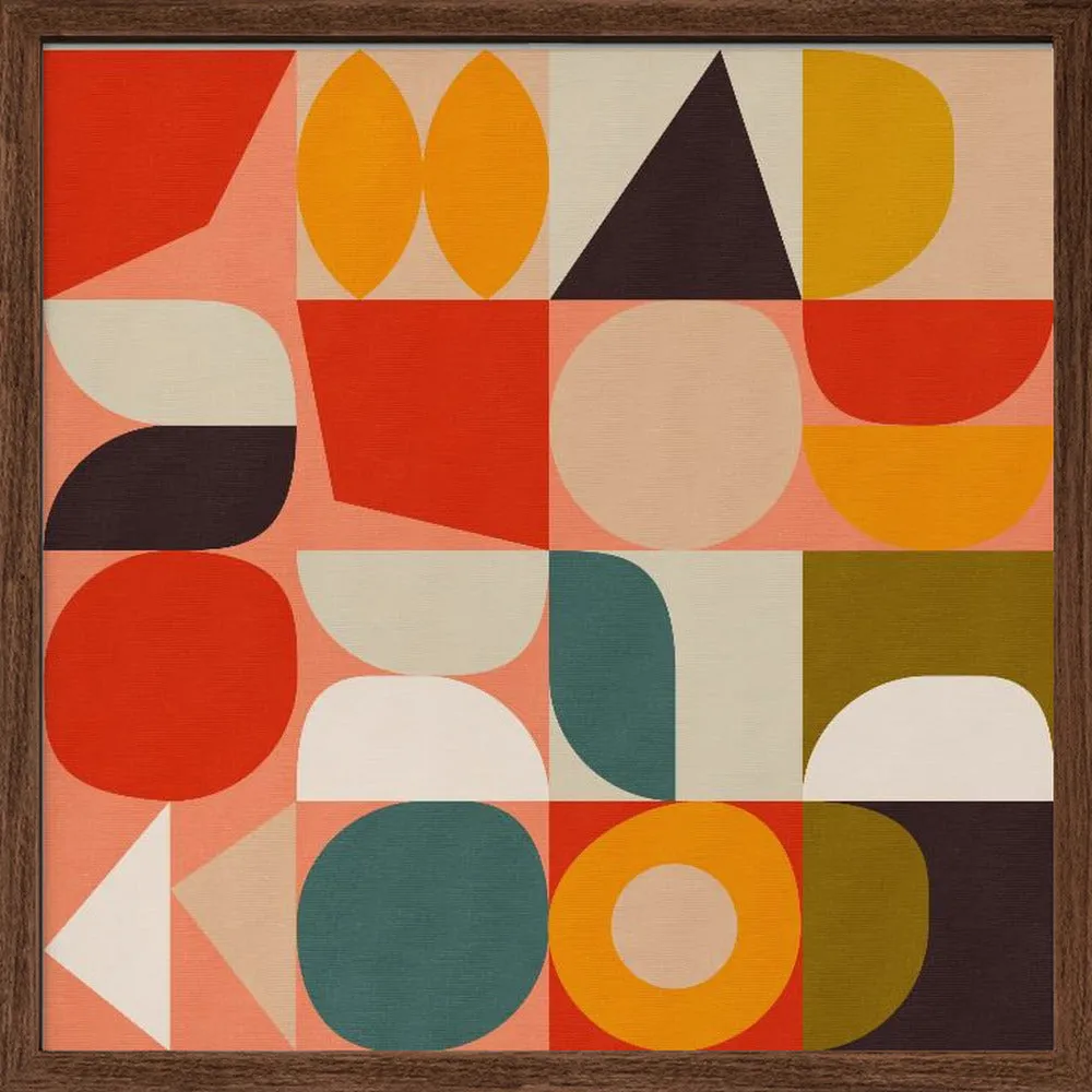 Bauhaus New 4 - Square Stretched Canvas, Poster or Fine Art Print