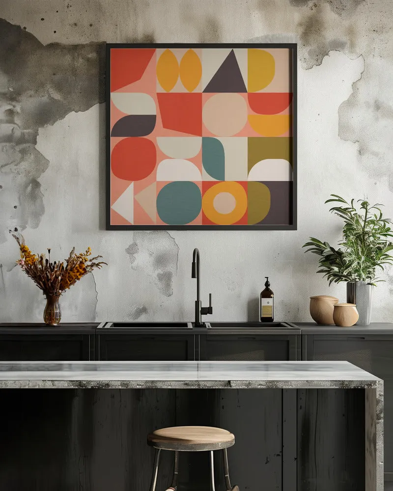 Bauhaus New 4 - Square Stretched Canvas, Poster or Fine Art Print
