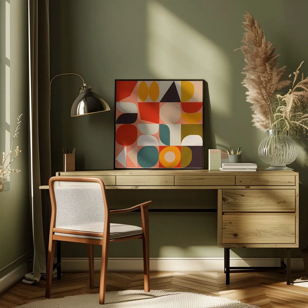 Bauhaus New 4 - Square Stretched Canvas, Poster or Fine Art Print