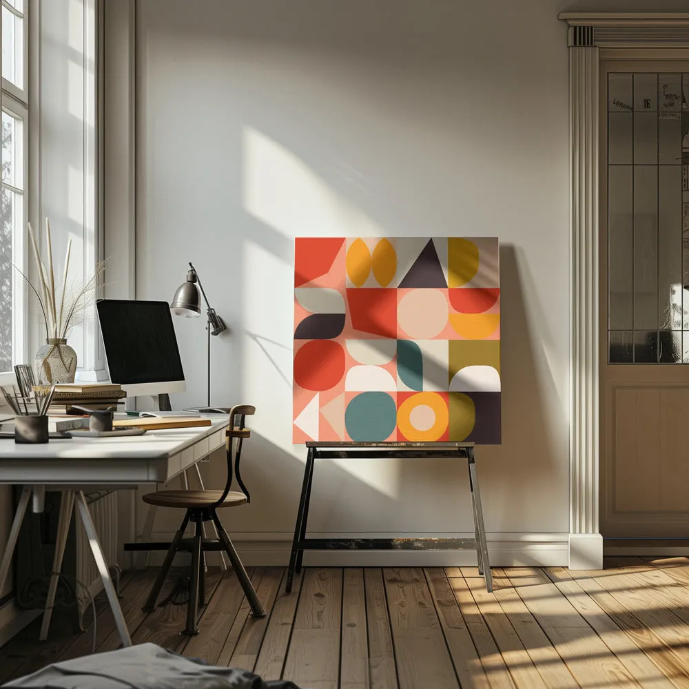Bauhaus New 4 - Square Stretched Canvas, Poster or Fine Art Print