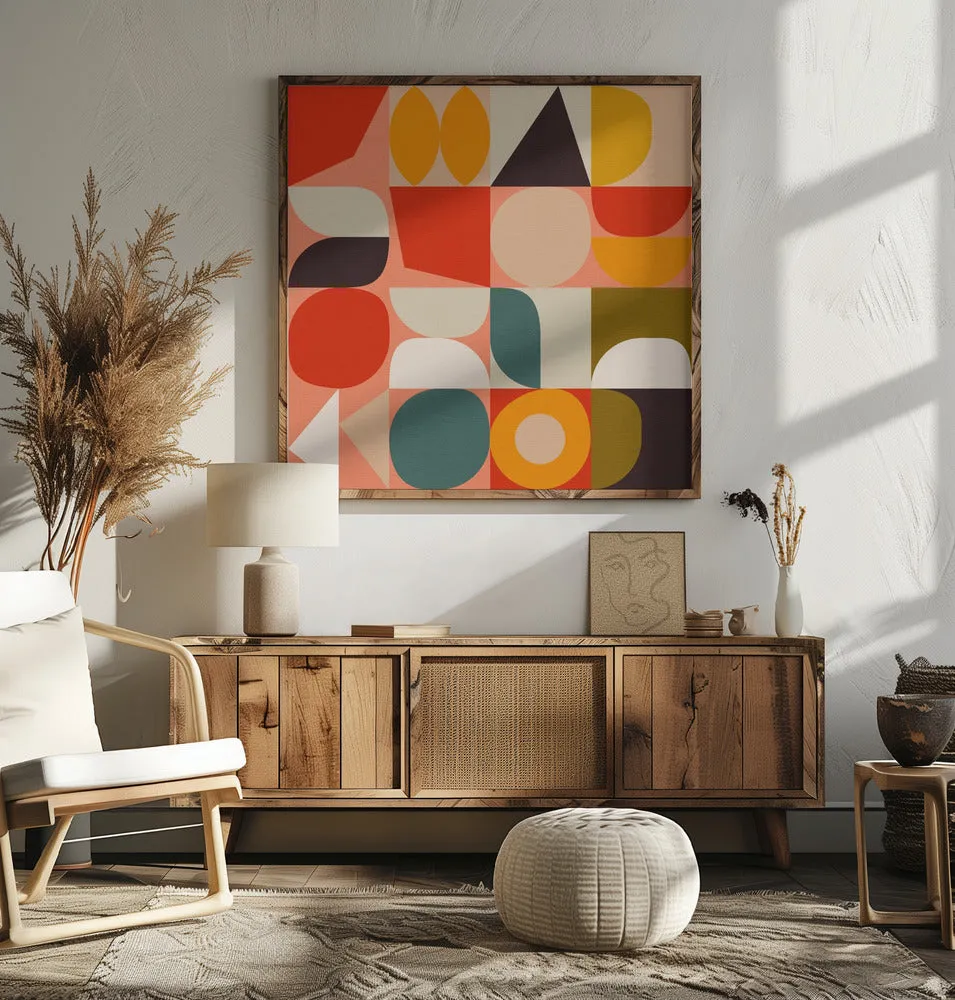Bauhaus New 4 - Square Stretched Canvas, Poster or Fine Art Print