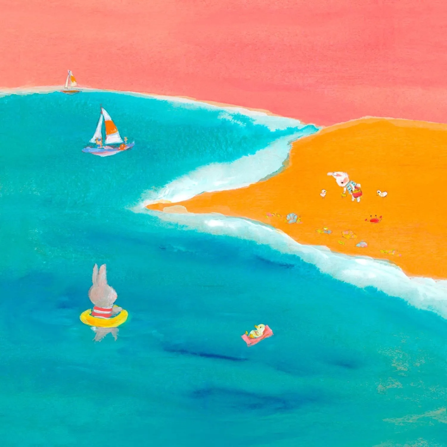 Beach Bunnies Seaside Canvas Wall Art