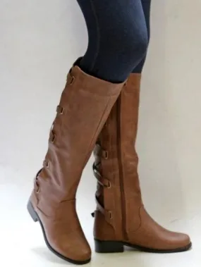 Belt Buckle Back Strap Long Tube Martin Boots