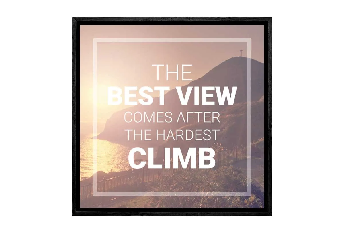 Best View From Hardest Climb | Canvas Wall Art Print