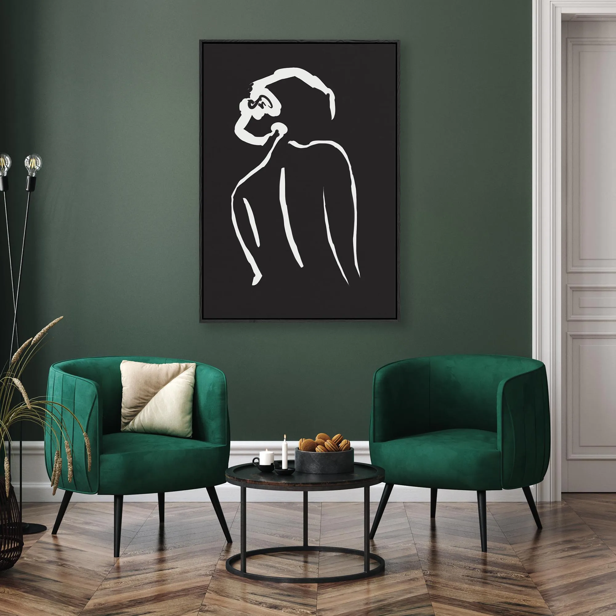 Black & White Nude Framed Canvas