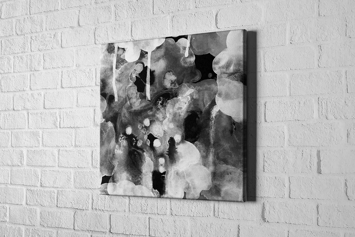 Black and White Abstract Watercolour | Canvas Wall Art Print