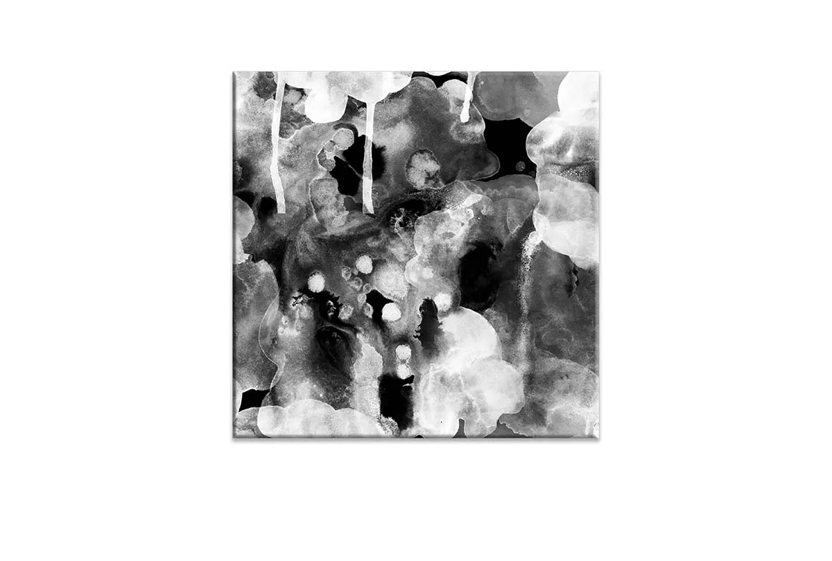 Black and White Abstract Watercolour | Canvas Wall Art Print
