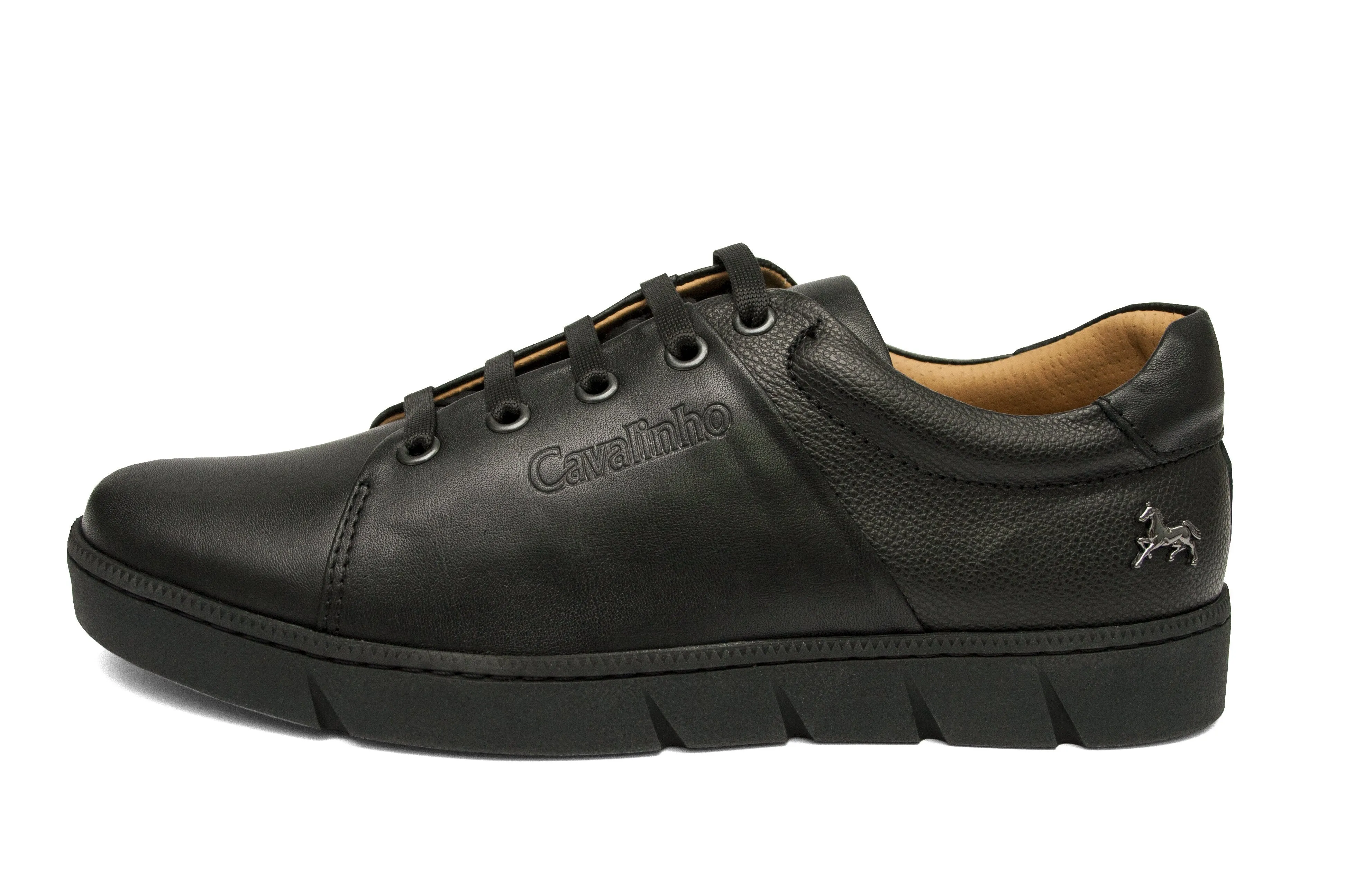 Black Leather Sneakers