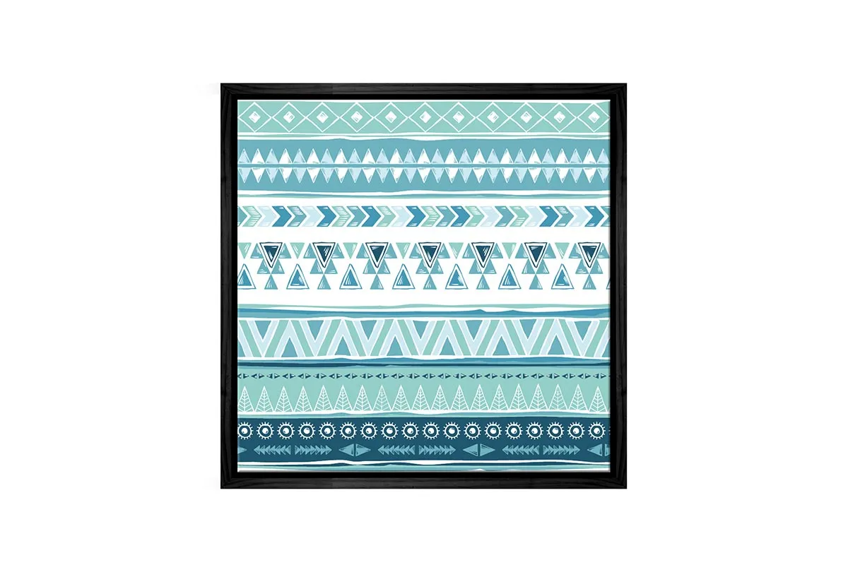 Blue Aztec Pattern | Canvas Wall Art Print