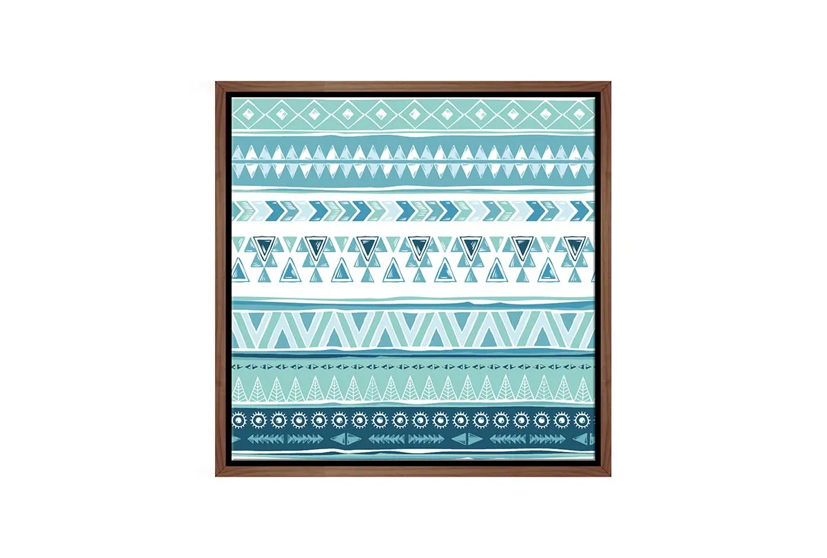 Blue Aztec Pattern | Canvas Wall Art Print