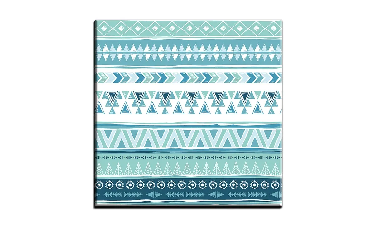 Blue Aztec Pattern | Canvas Wall Art Print