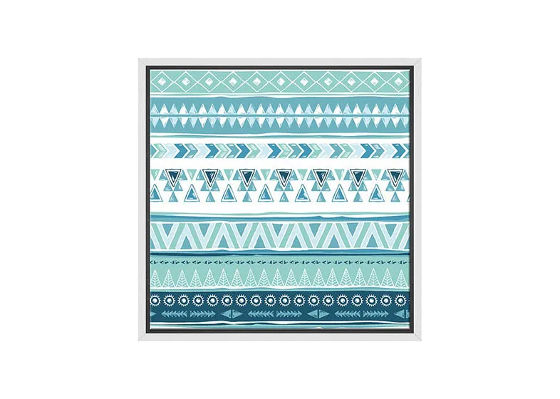 Blue Aztec Pattern | Canvas Wall Art Print
