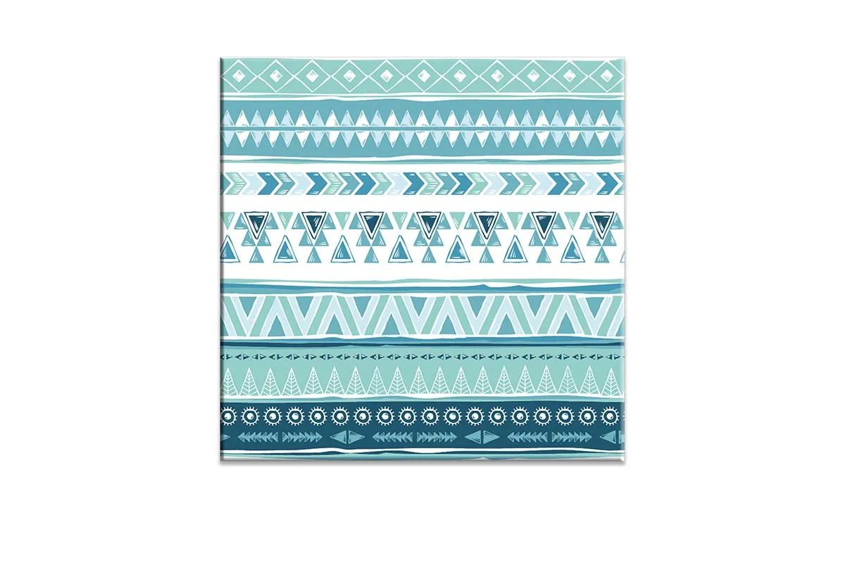 Blue Aztec Pattern | Canvas Wall Art Print