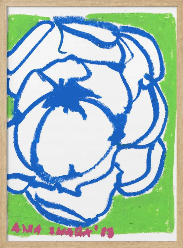 Blue Peony - Stretched Canvas, Poster or Fine Art Print