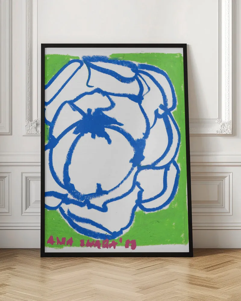 Blue Peony - Stretched Canvas, Poster or Fine Art Print