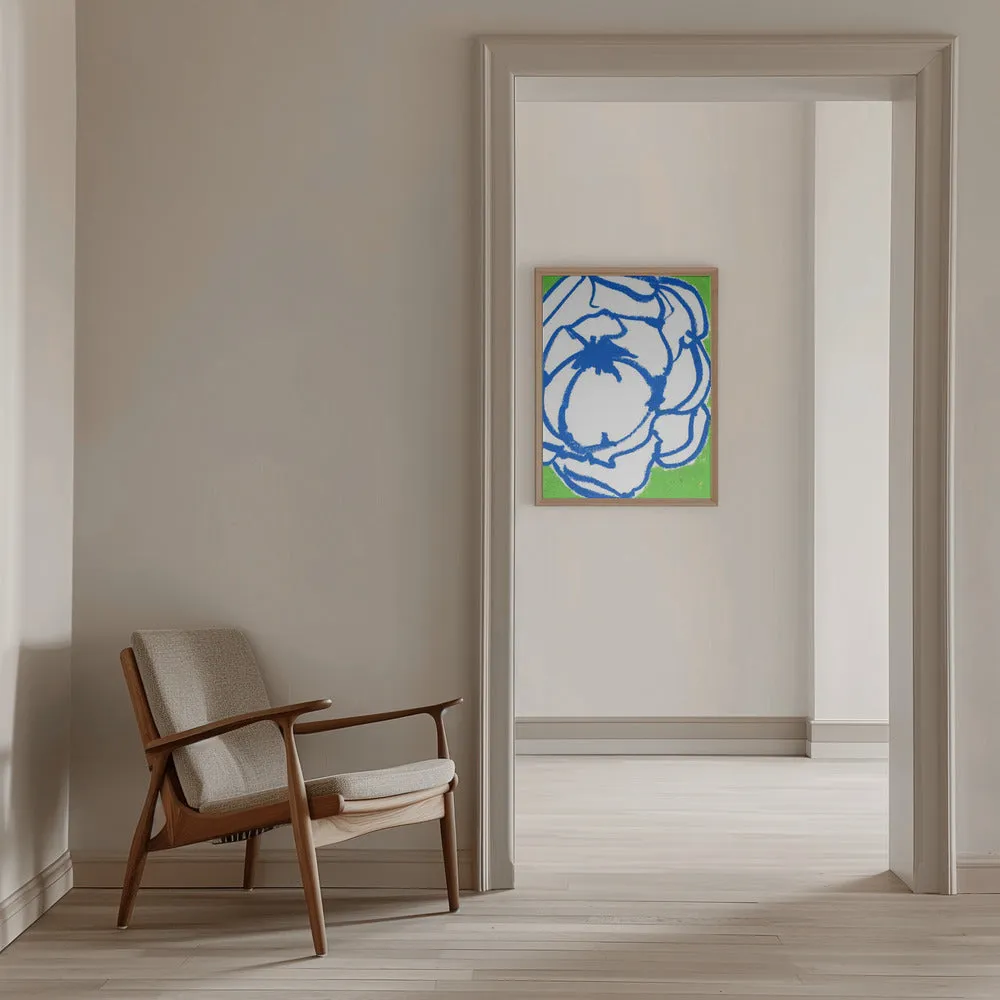 Blue Peony - Stretched Canvas, Poster or Fine Art Print