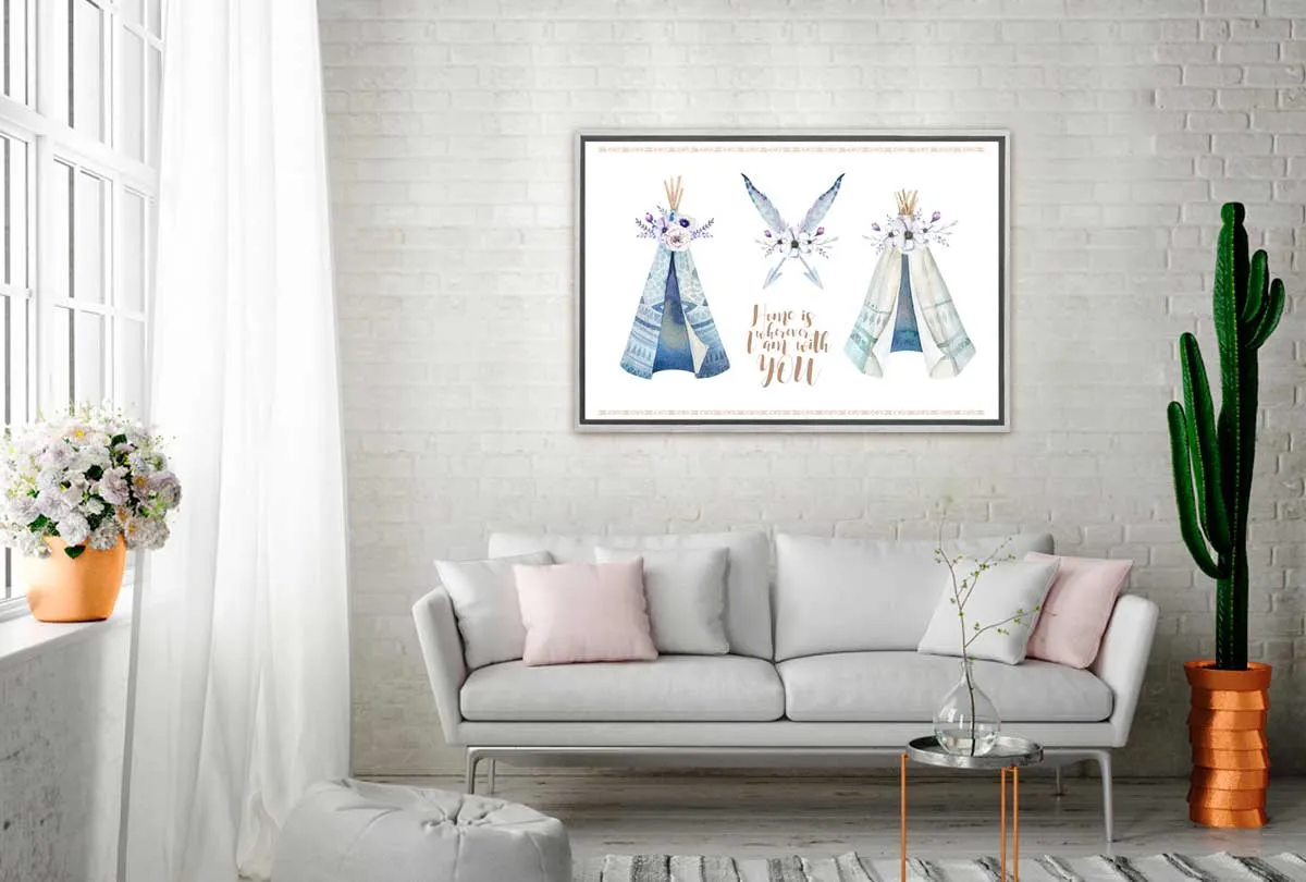 Boho Tribal Teepee | Canvas Wall Art Print