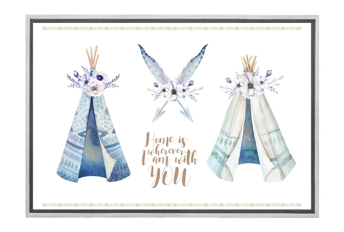 Boho Tribal Teepee | Canvas Wall Art Print