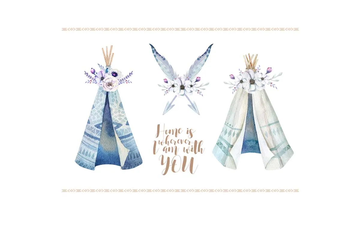 Boho Tribal Teepee | Canvas Wall Art Print