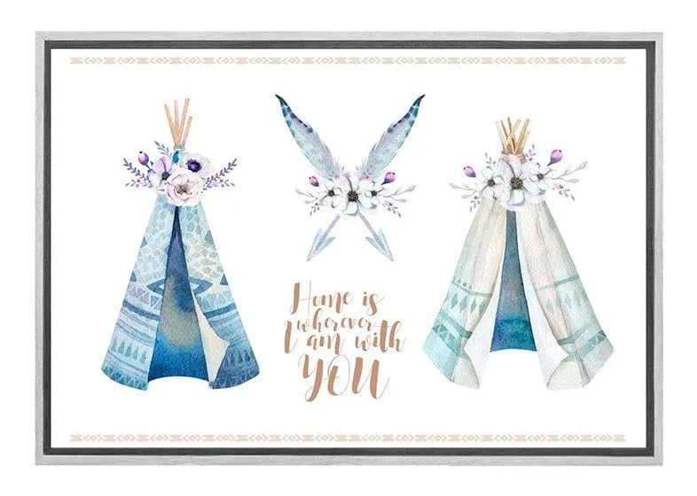 Boho Tribal Teepee | Canvas Wall Art Print