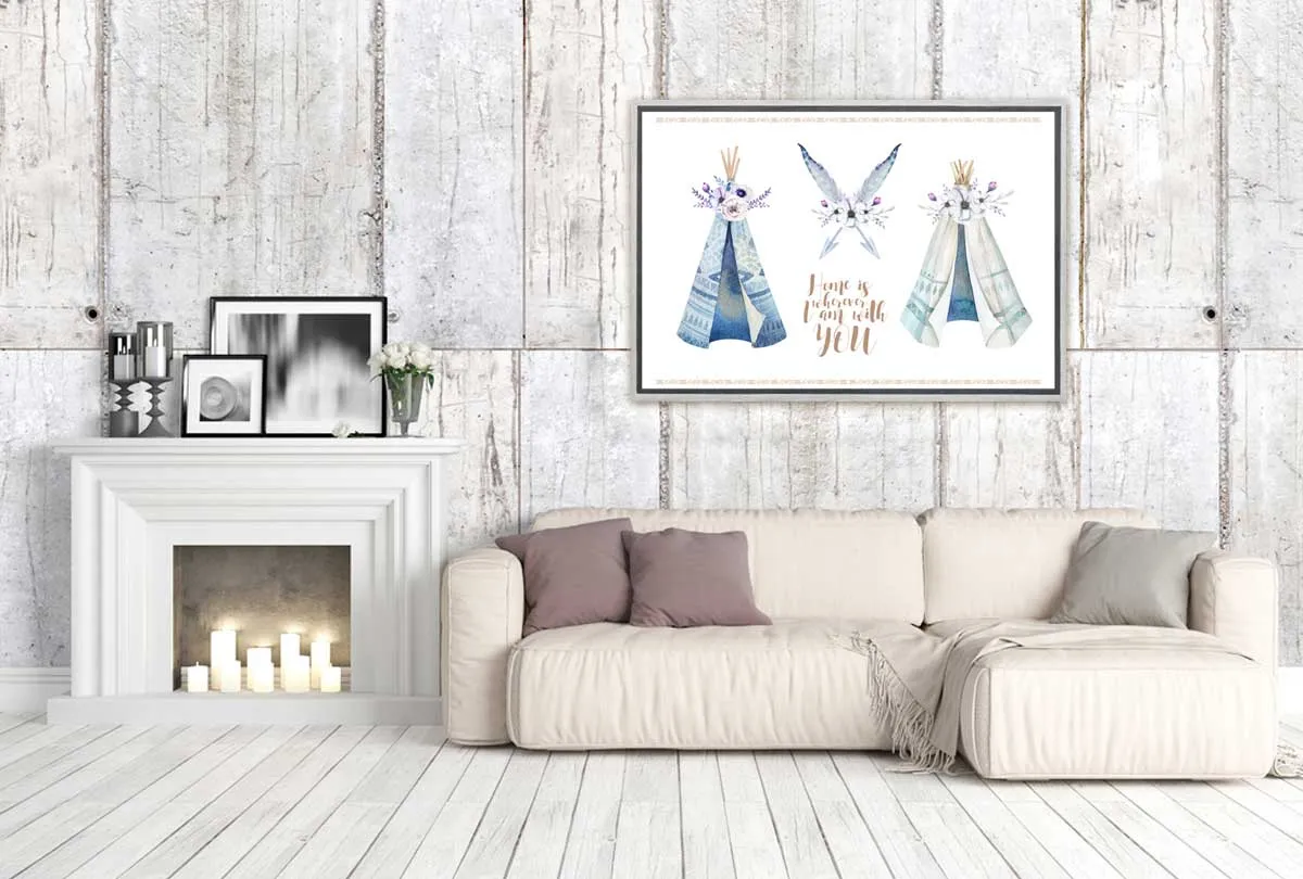 Boho Tribal Teepee | Canvas Wall Art Print