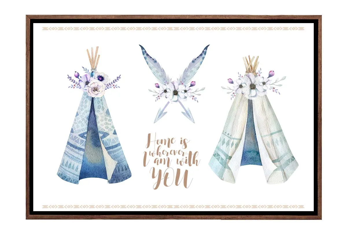 Boho Tribal Teepee | Canvas Wall Art Print