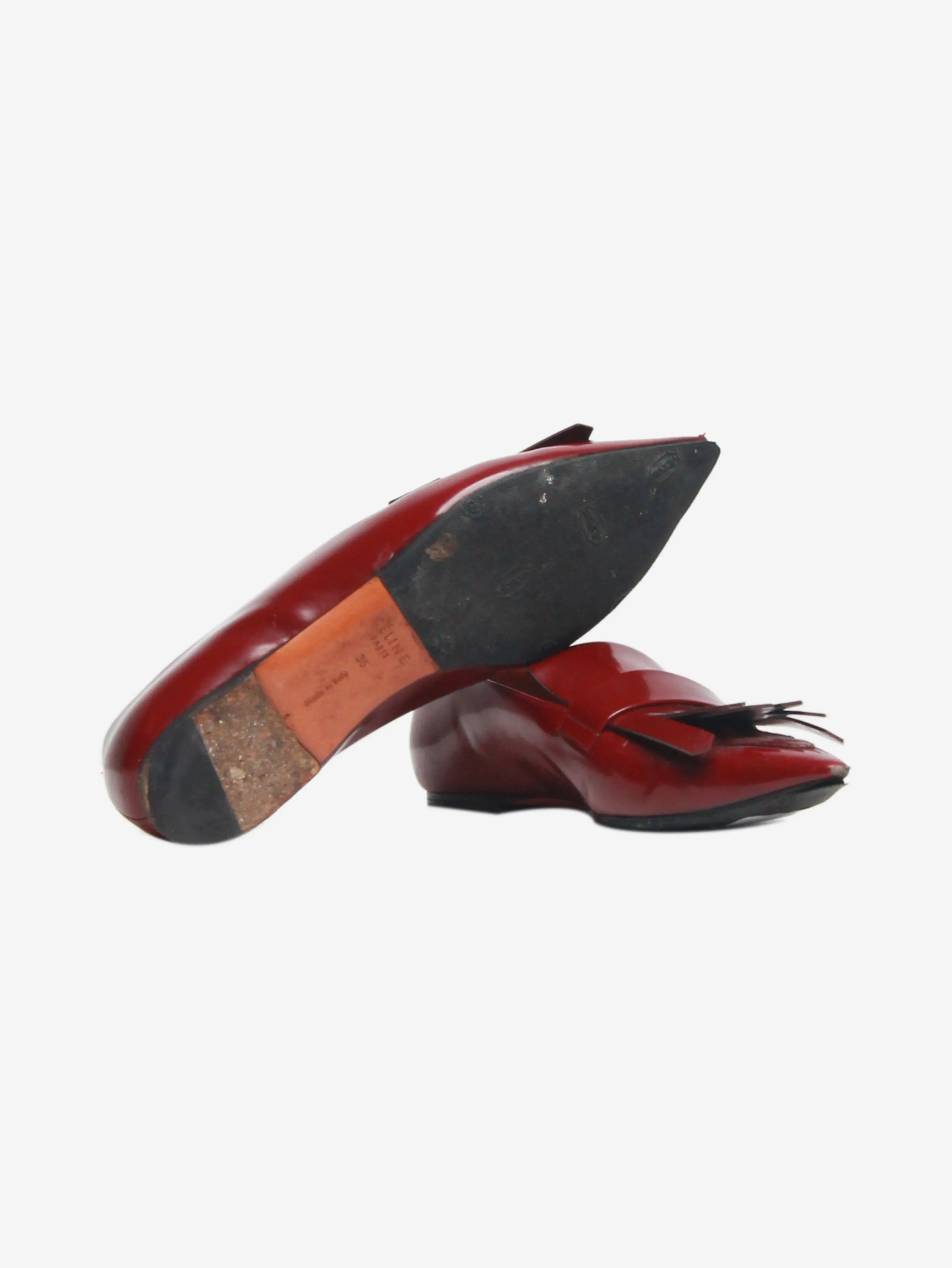 Burgundy tassel loafers - size EU 36