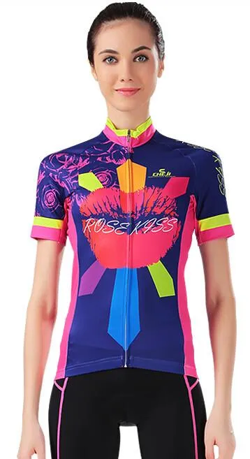 CHEJI Red Mouth Short Sleeve Cycling Jersey