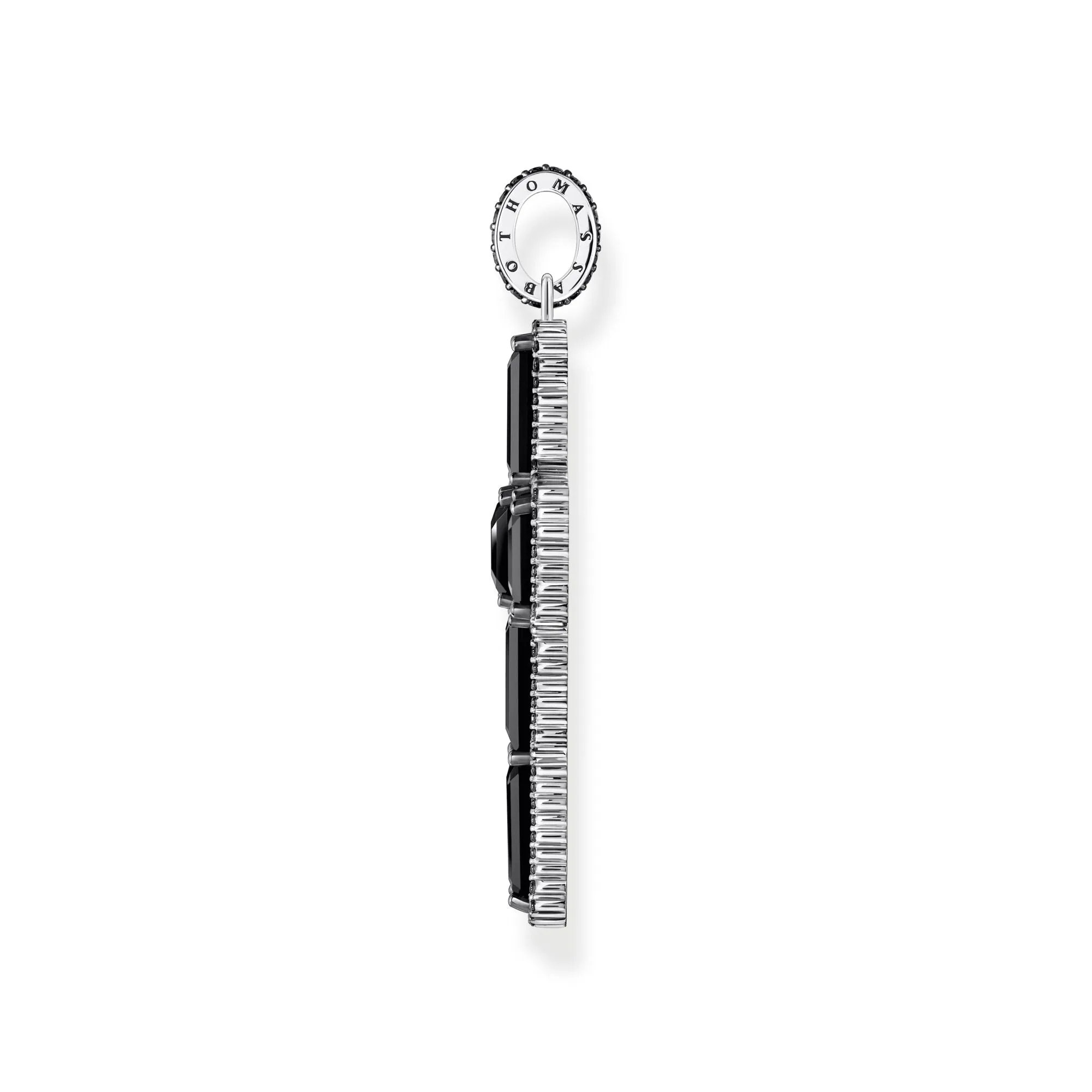 Cross pendant with black zirconia
