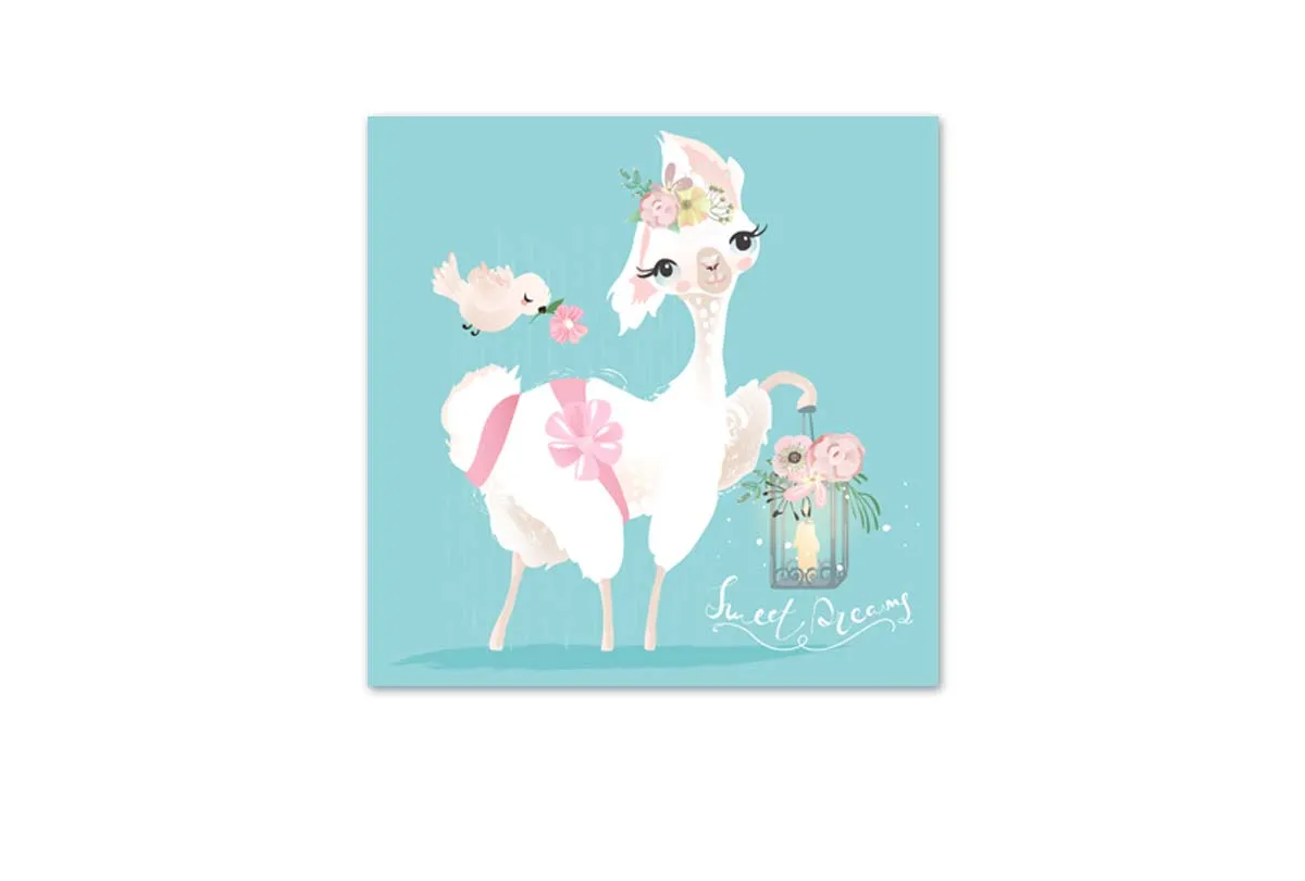 Cute Llama  | Canvas Wall Art Print