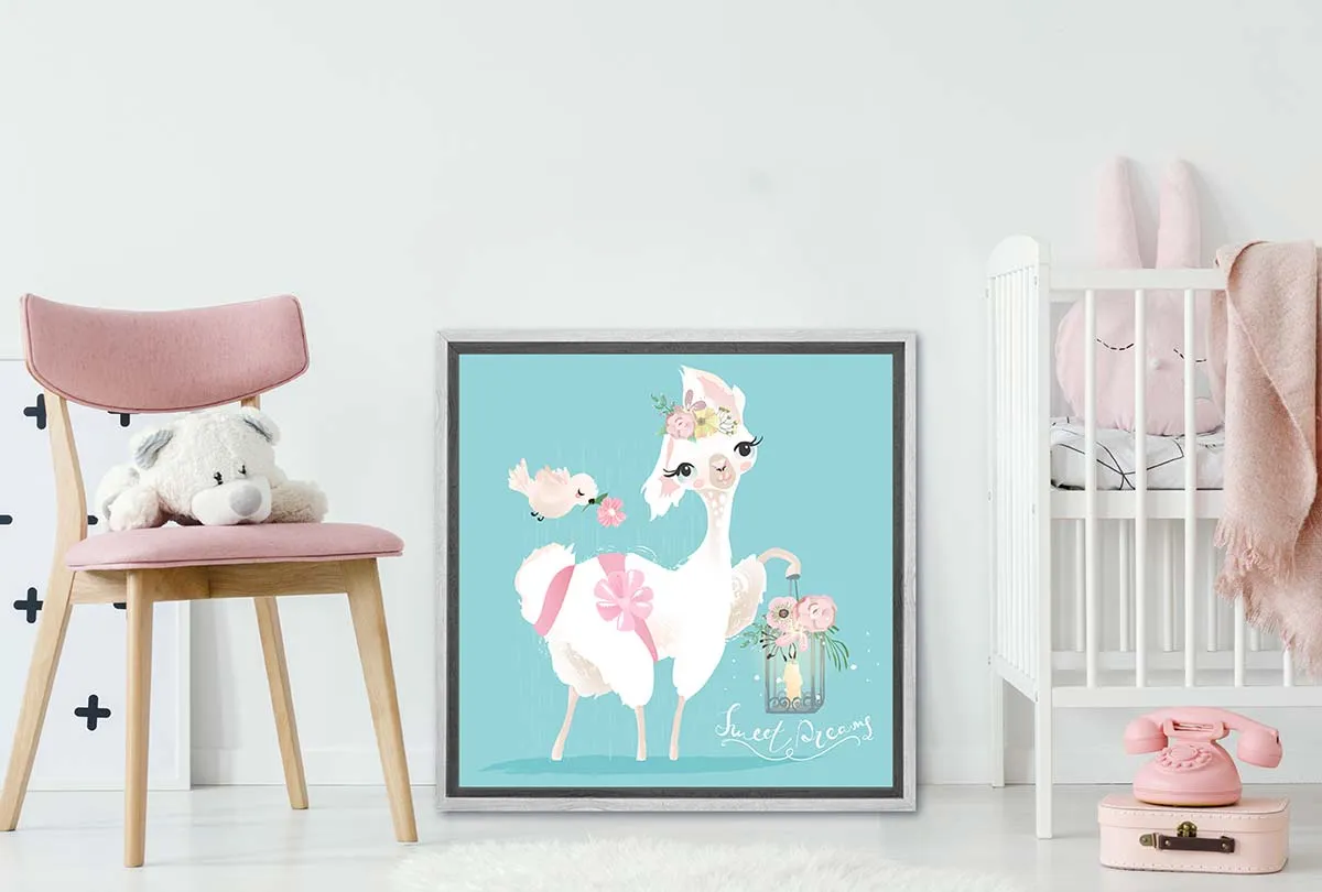 Cute Llama  | Canvas Wall Art Print