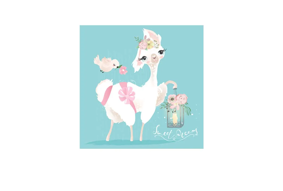 Cute Llama  | Canvas Wall Art Print